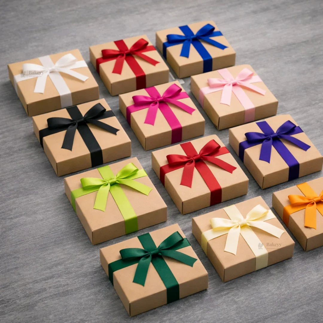 1/2 Inch Satin Ribbon Roll | Premium Decorative Gift Wrapping Ribbon for Packaging, Hampers & Crafts | 7.5 Meter Length Per Roll | Pack of 10 - Image 3