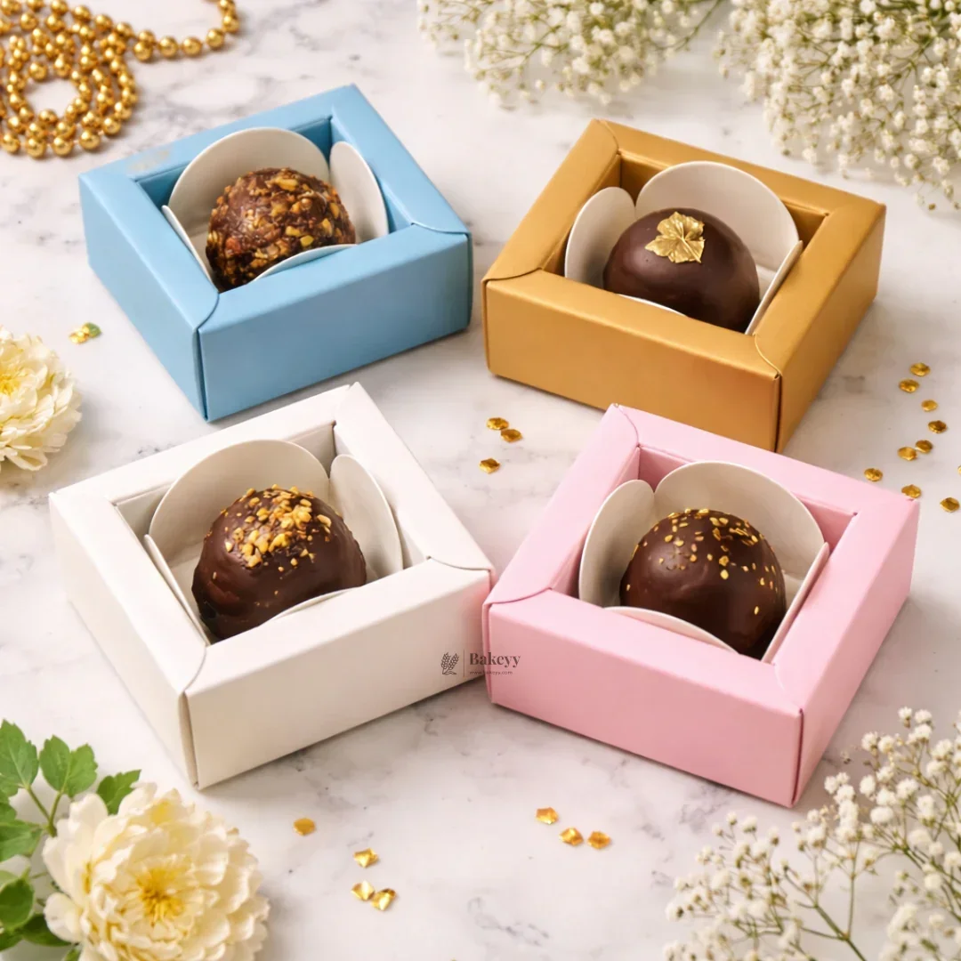 1 Cavity Chocolate Box | Multiple Colors Available | Cavity Box | Pack of 100