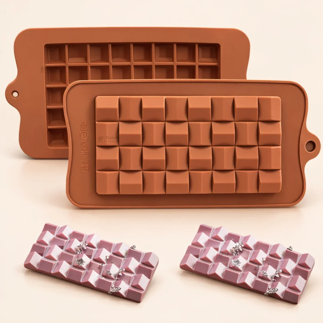 1 Cavity | Chunky Square Grid Chocolate Bar Silicone Mould | Pack of 1