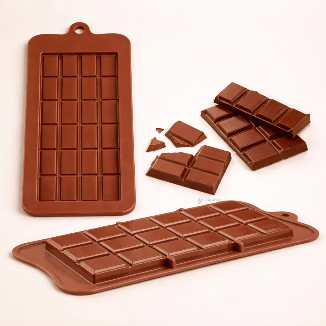 1 Cavity | Classic Grid Chocolate Bar Silicone Mould | Pack of 1