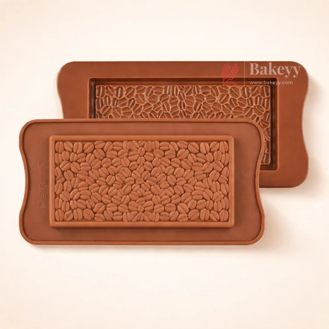 1 Cavity | Coffee Bean Design Silicone Bar Chocolate Mould | Pack of 1