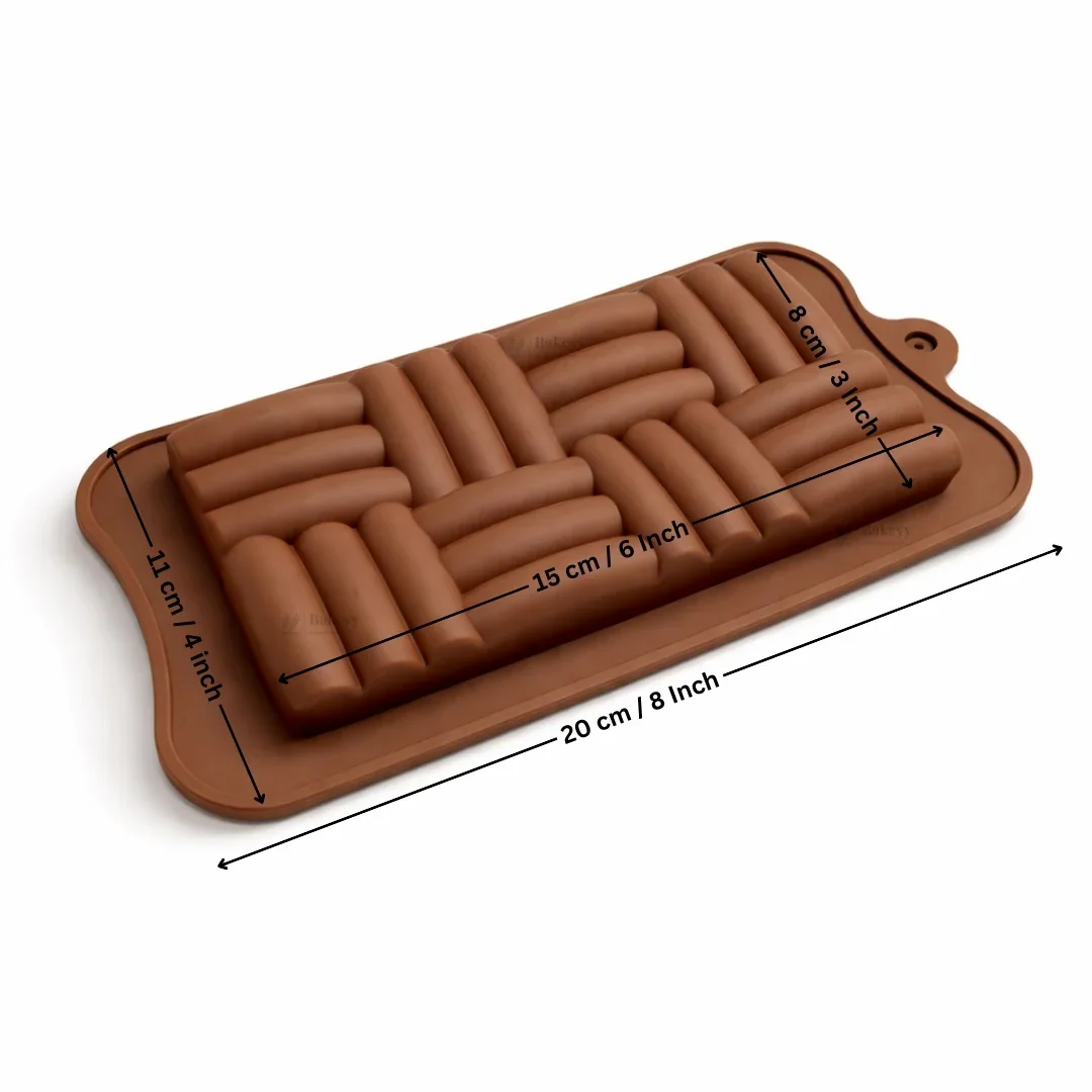 1 Cavity | Woven Chocolate Bar Silicone Mould | Pack of 1 - Image 2