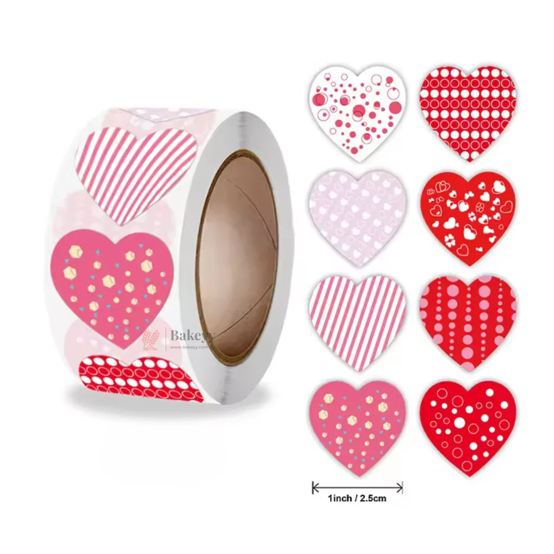 1 Inch Heart Shape Stickers Roll | 500 Stickers | Pack of 1 - Image 2