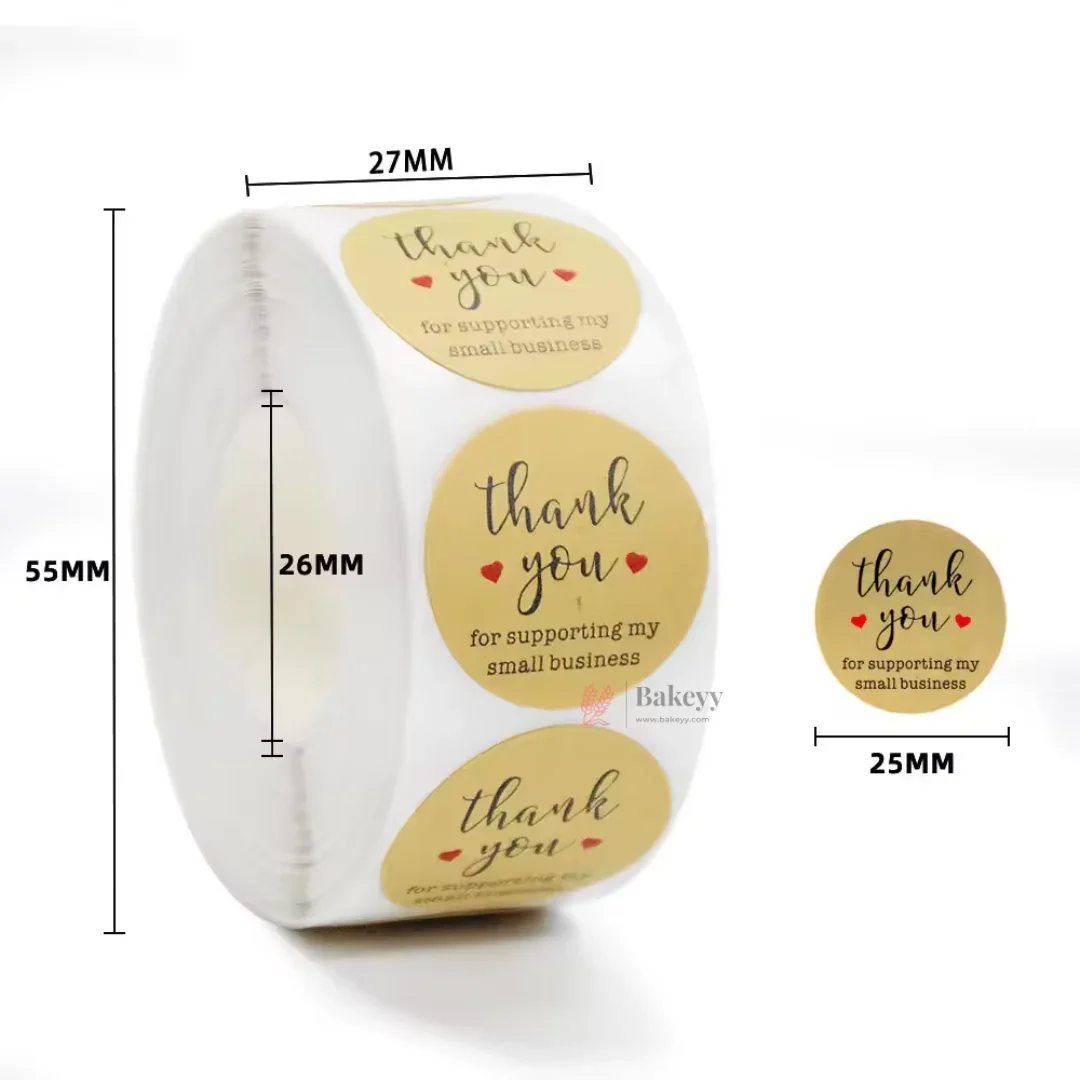 1 Inch Kraft Theme Thank You Stickers | 500 Stickers | Pack of 1 - Image 7
