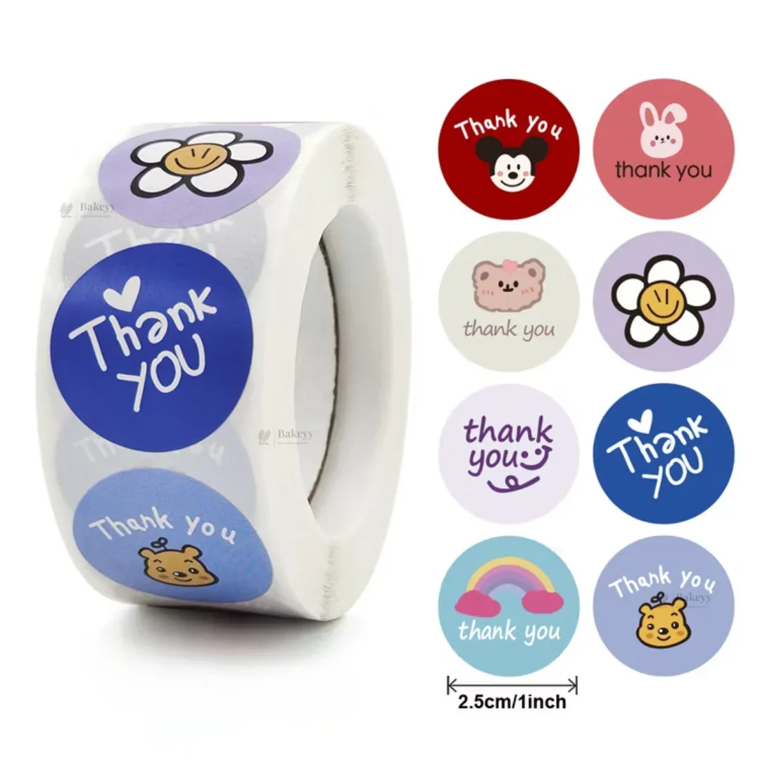 1 Inch Thank You Sticker Roll | 500 Stickers | Pack of 1 - Image 3