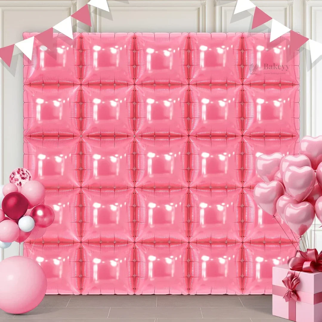 10 Pcs Foil Balloon Backdrop | Metallic Square Wall Decoration for Birthday & Party Décor | Pack of 1 - Image 4