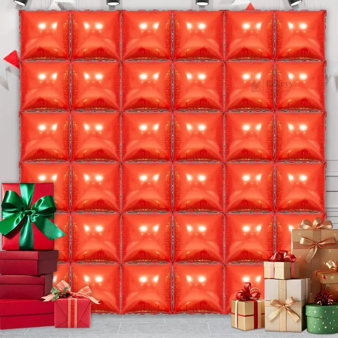 10 Pcs Foil Balloon Backdrop | Metallic Square Wall Decoration for Birthday & Party Décor | Pack of 1 - Image 7