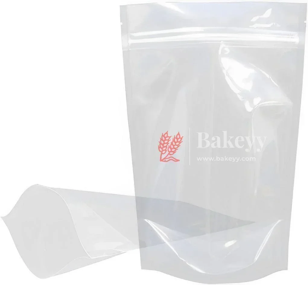 100 GSM Clear Stand-up Ziplock Pouch | Zip Lock Standing Pouch | Pack of 100 - Image 5