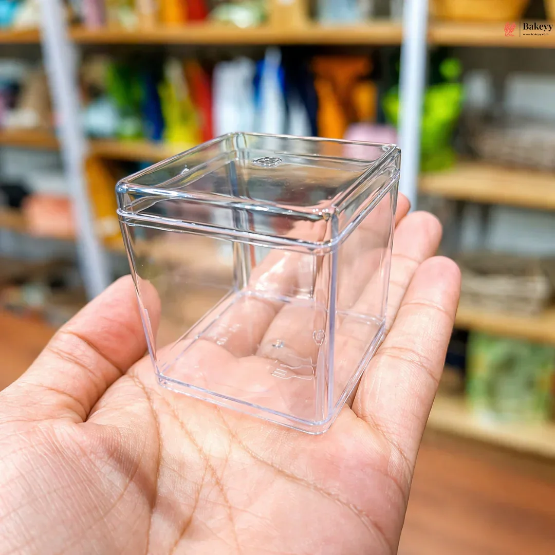 100 ml | PS-49 | Clear Cube Acrylic Box with Lid - Image 3