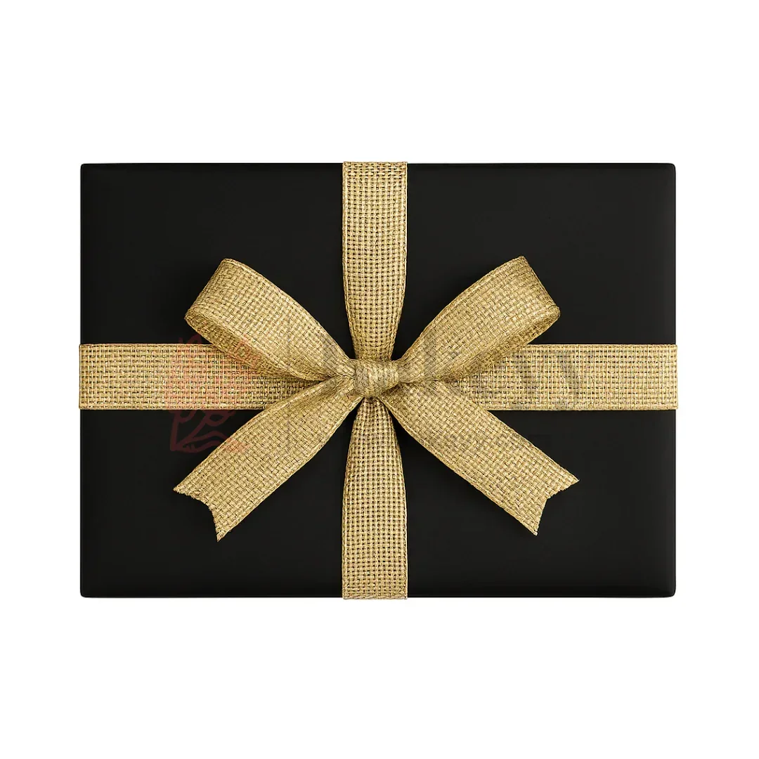 10432 | 1 Inch |18 Mtr- Metallic Beige Jute Ribbon Burlap Roll - Image 3