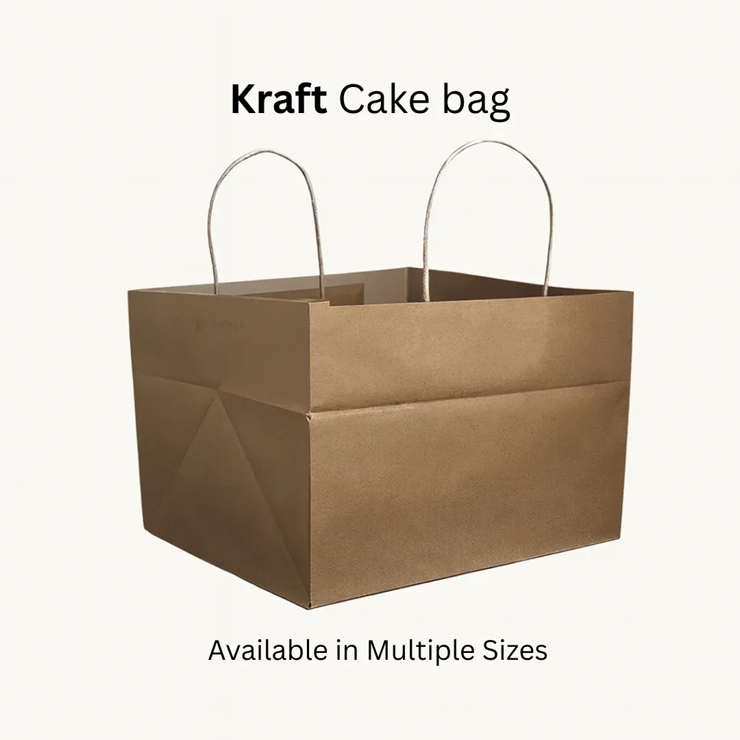Paper Cake Bag | White / Kraft | Carry Bag for Sweets, Chocolates, Gifts | Multi-Size Bakery Bag | Pack of 50 - Image 10