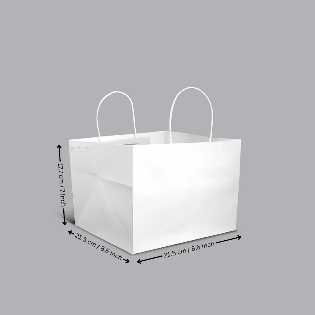 Paper Cake Bag | White / Kraft | Carry Bag for Sweets, Chocolates, Gifts | Multi-Size Bakery Bag | Pack of 50 - Image 14