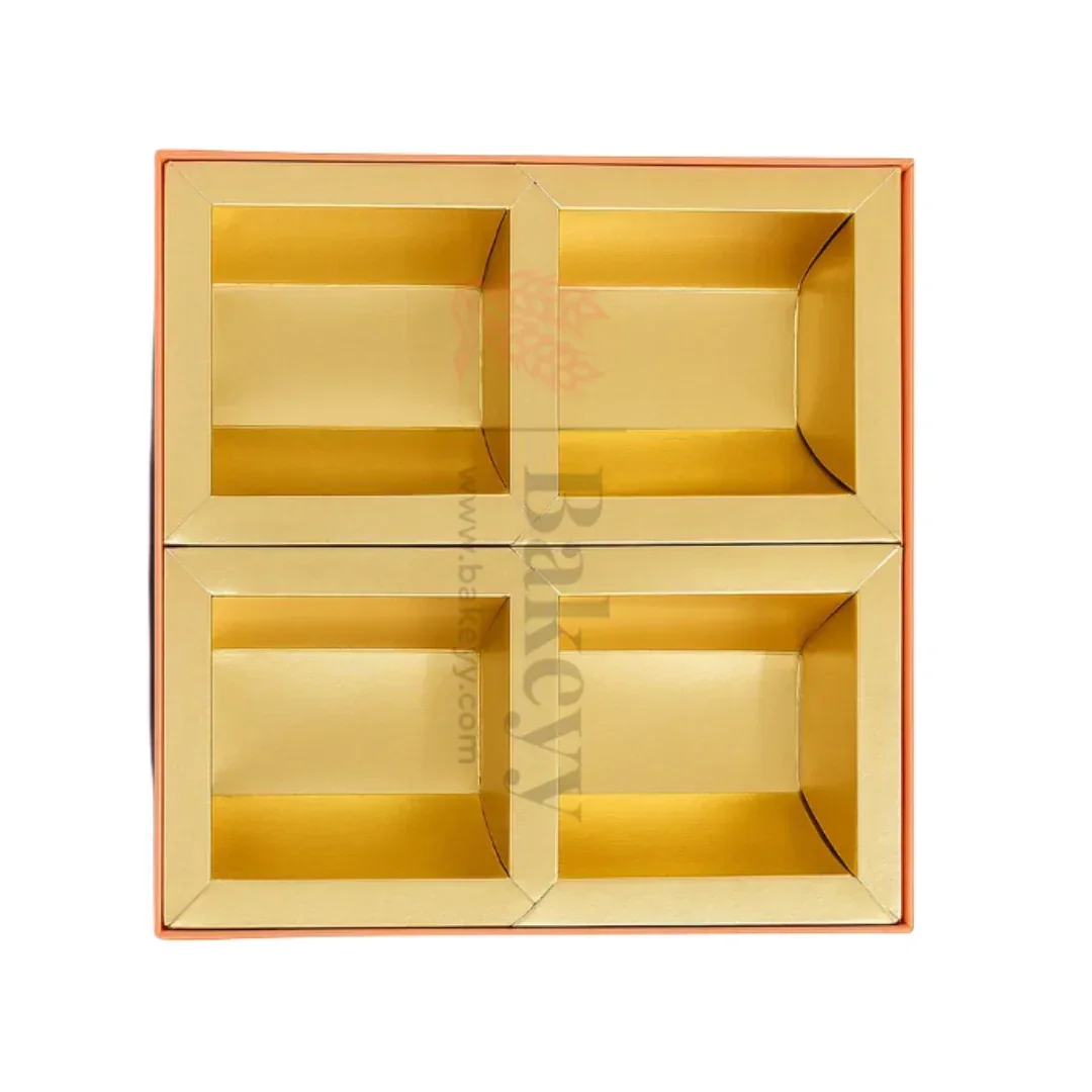 4 Cavity | Big | Rigid Dry Fruit Box | Elegant Festive Hamper Box | Diwali Sweet box | Chocolate Box | Blue | 1 Piece - Image 4