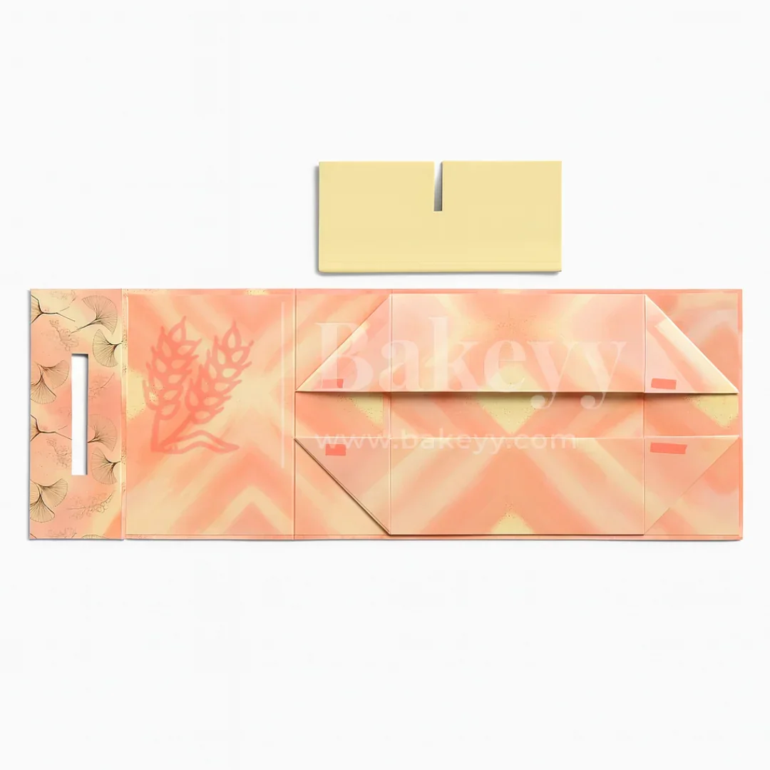 10x10x4 Inch | Peach Floral Print Collapsible Hamper Box with Rope Handle | Pack of 1 - Image 8