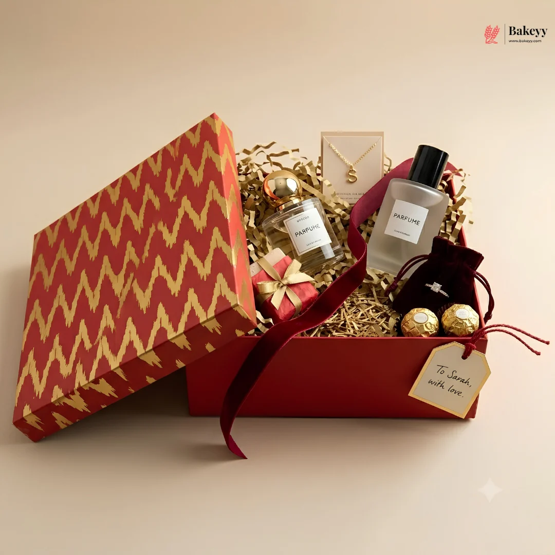 10x10x4 Inch | Red Square Sweet Box with Printed Lid | Pack of 1 - Image 4