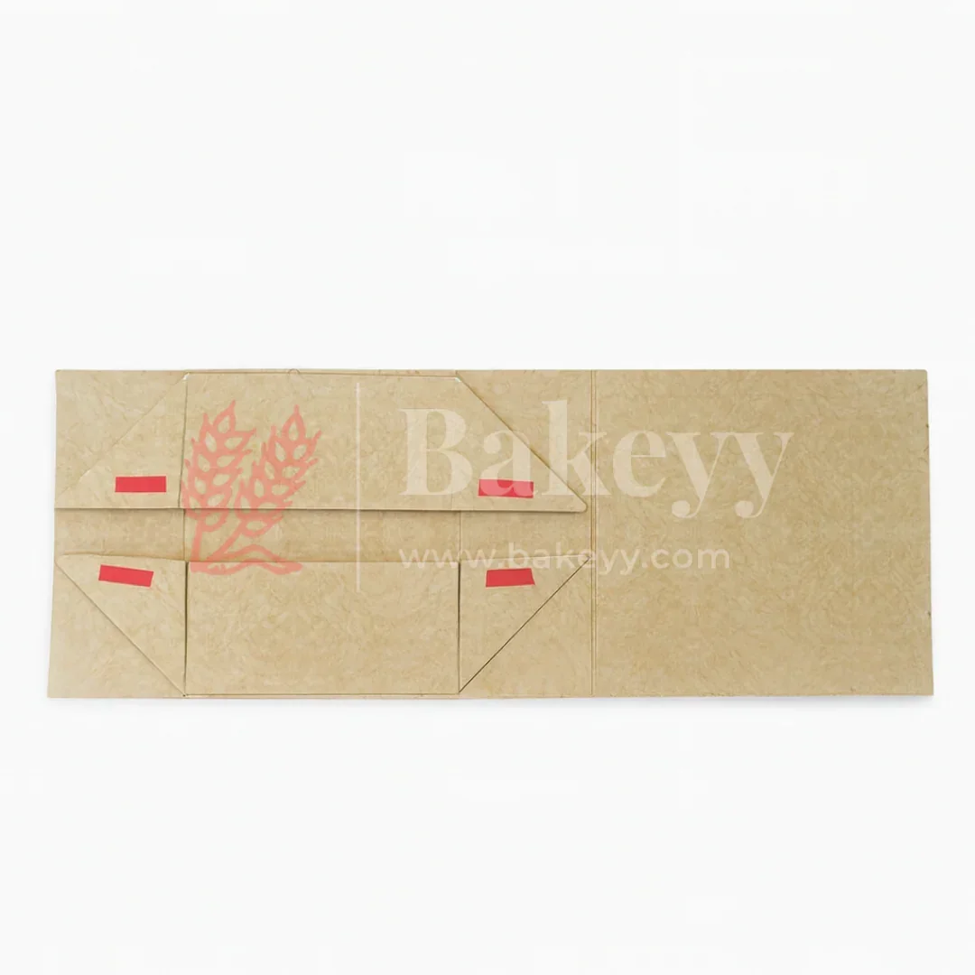 10x8x4 Inch | Golden Geometric Print Collapsible Hamper Box with Ribbon | Pack of 1 - Image 8