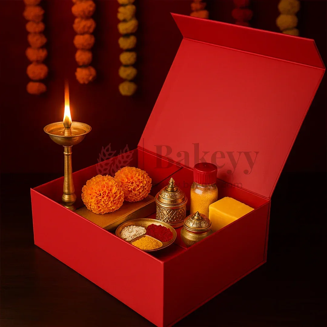 Premium Red Color Collapsible Magnetic Lid Gift Box | Pack of 1 - Image 4