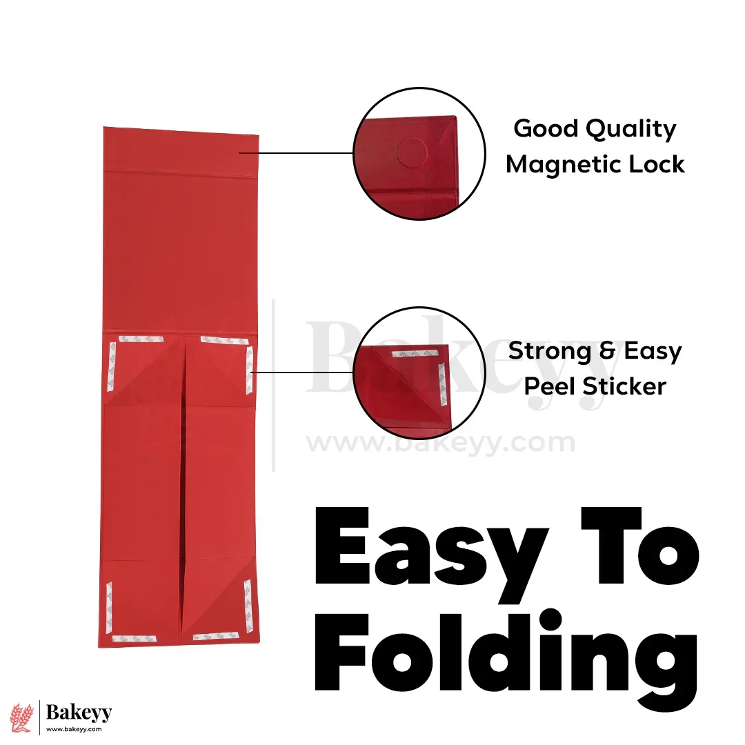 Premium Red Color Collapsible Magnetic Lid Gift Box | Pack of 1 - Image 5