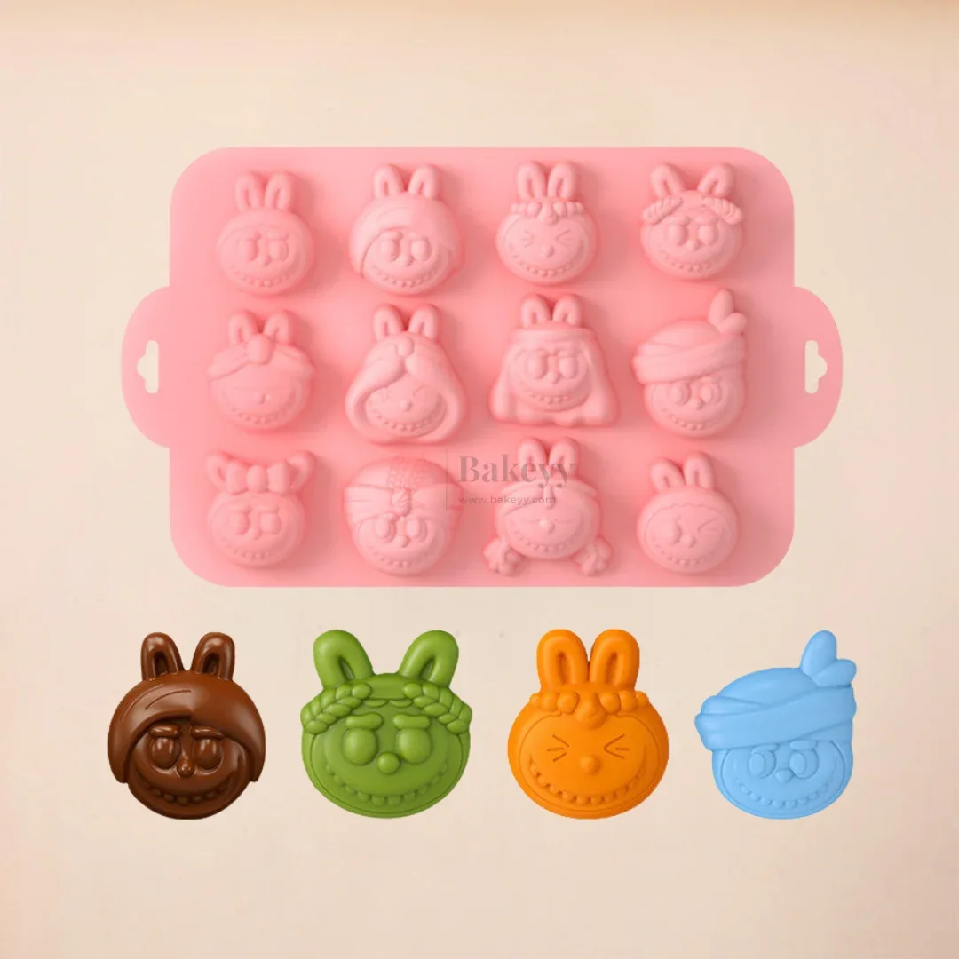 12 Cavity Labubu Character Silicone Chocolate Mould | Pack of 1 - Image 4
