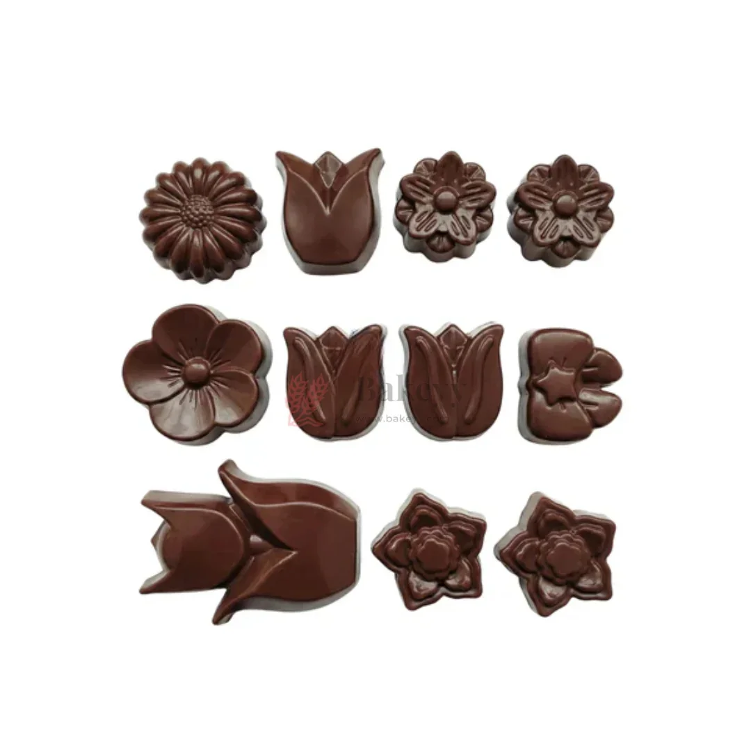 11 Cavity Floral & Leaf Assorted Silicone Chocolate Mould | Pack of 1 - Image 3