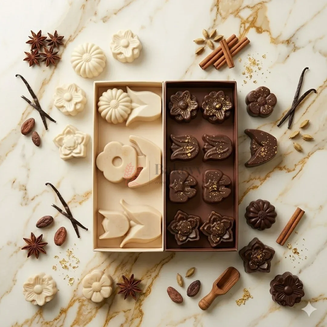 11 Cavity Floral & Leaf Assorted Silicone Chocolate Mould | Pack of 1 - Image 4