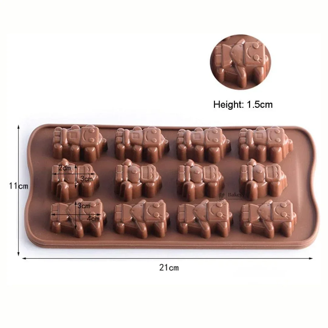 12-Cavity | Robot Shape Silicone Chocolate Mold | Non-Stick Baking & Candy Making Tray | 1 Piece - Image 2