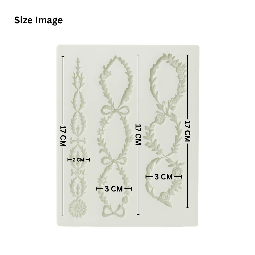 123 | Floral Garland & Oval Frame Silicone Mould - 1 Piece - Image 2
