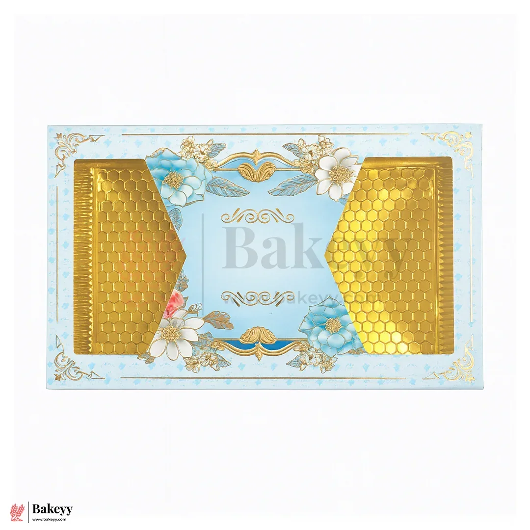 12x7 Inch Elegant Floral Design Chocolate & Sweet Gift Box with Golden Tray | Pack Of 10
