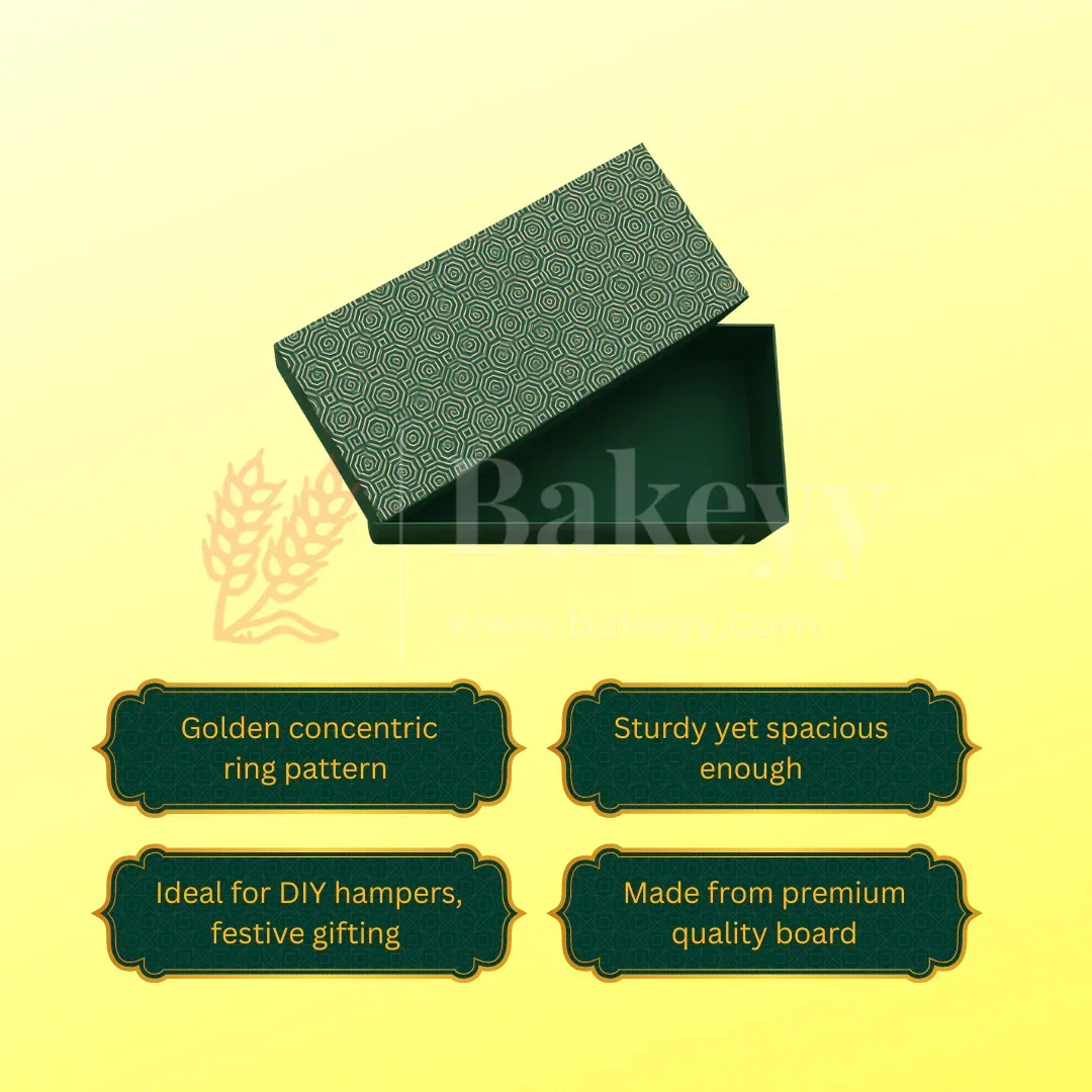 13x6x4 Inch | Rigid Rectangle Shaped Gift Box | Hamper Box | Green | 1 Piece - Image 6