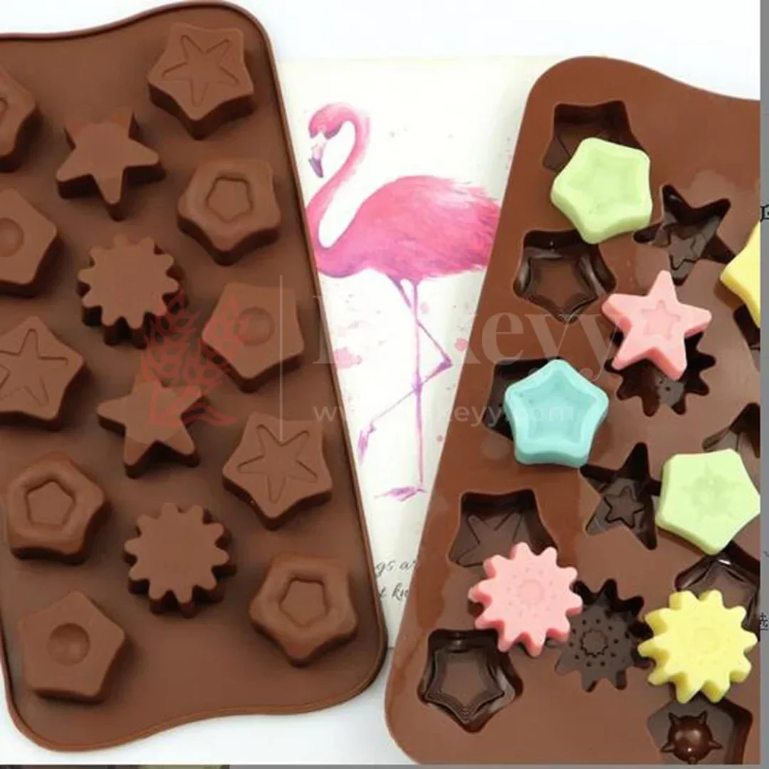 14-Cavity | Star Shapes Silicone Chocolate Mold | Non-Stick Baking & Candy Making Tray | 1 Piece - Image 3