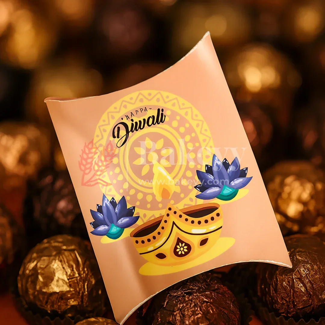 14x11 cm | Premium Diwali Pillow chocolate box | Pack of 10 - Image 4