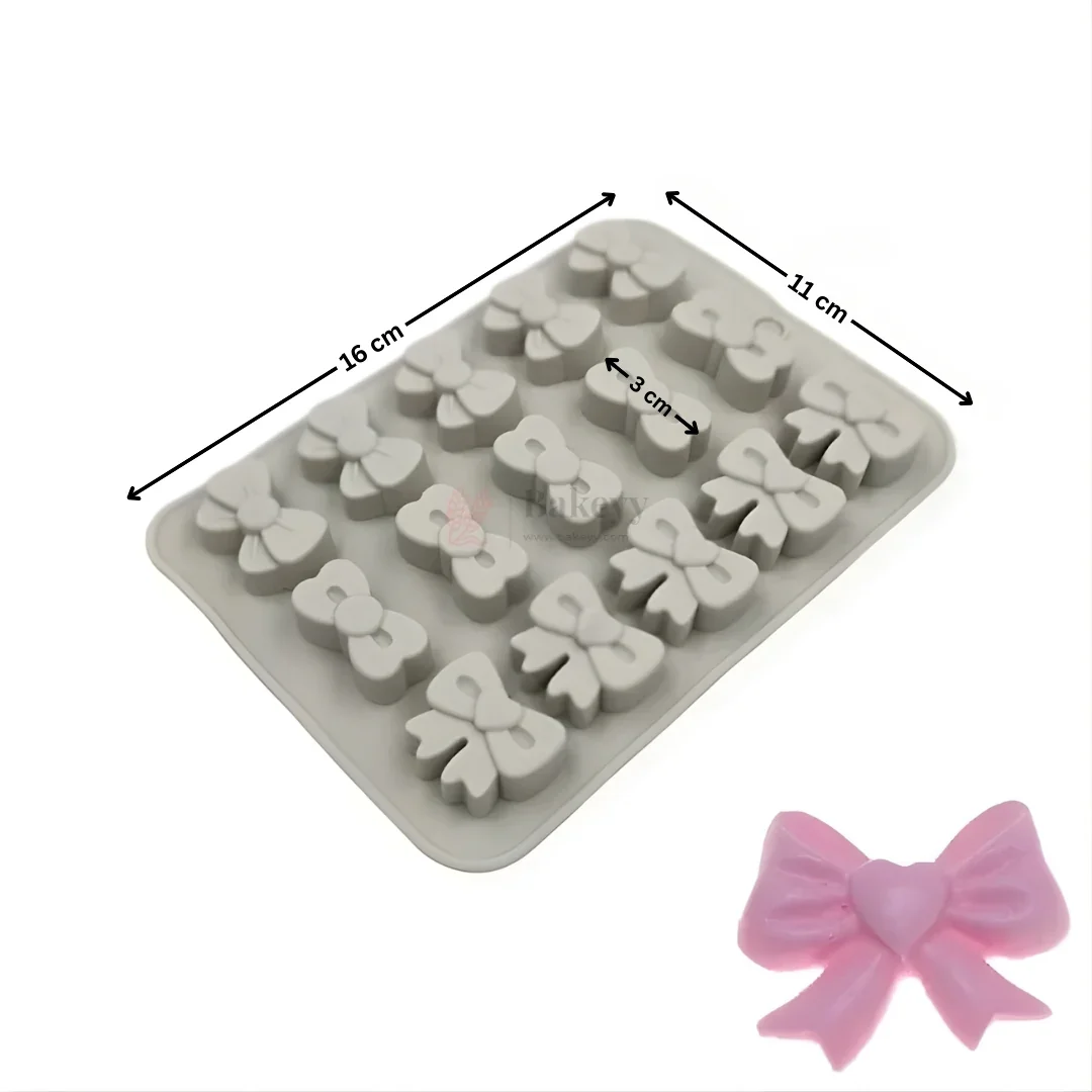 15 Cavity Bow Design Silicone Chocolate Mould | Pack of 1 - Image 2