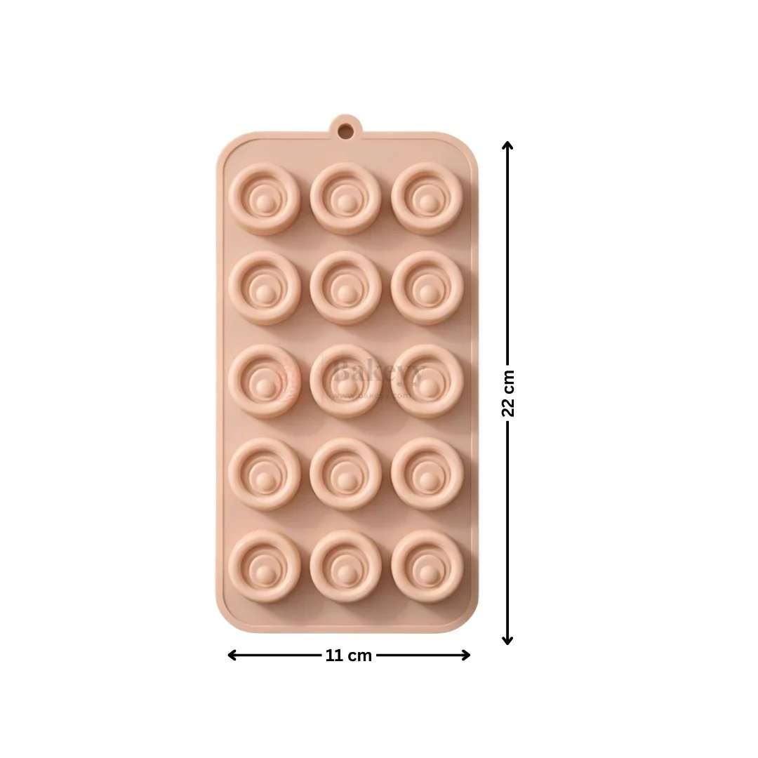 15 Cavity Concentric Ring Round Chocolate Silicone Mould | Pack of 1 - Image 2