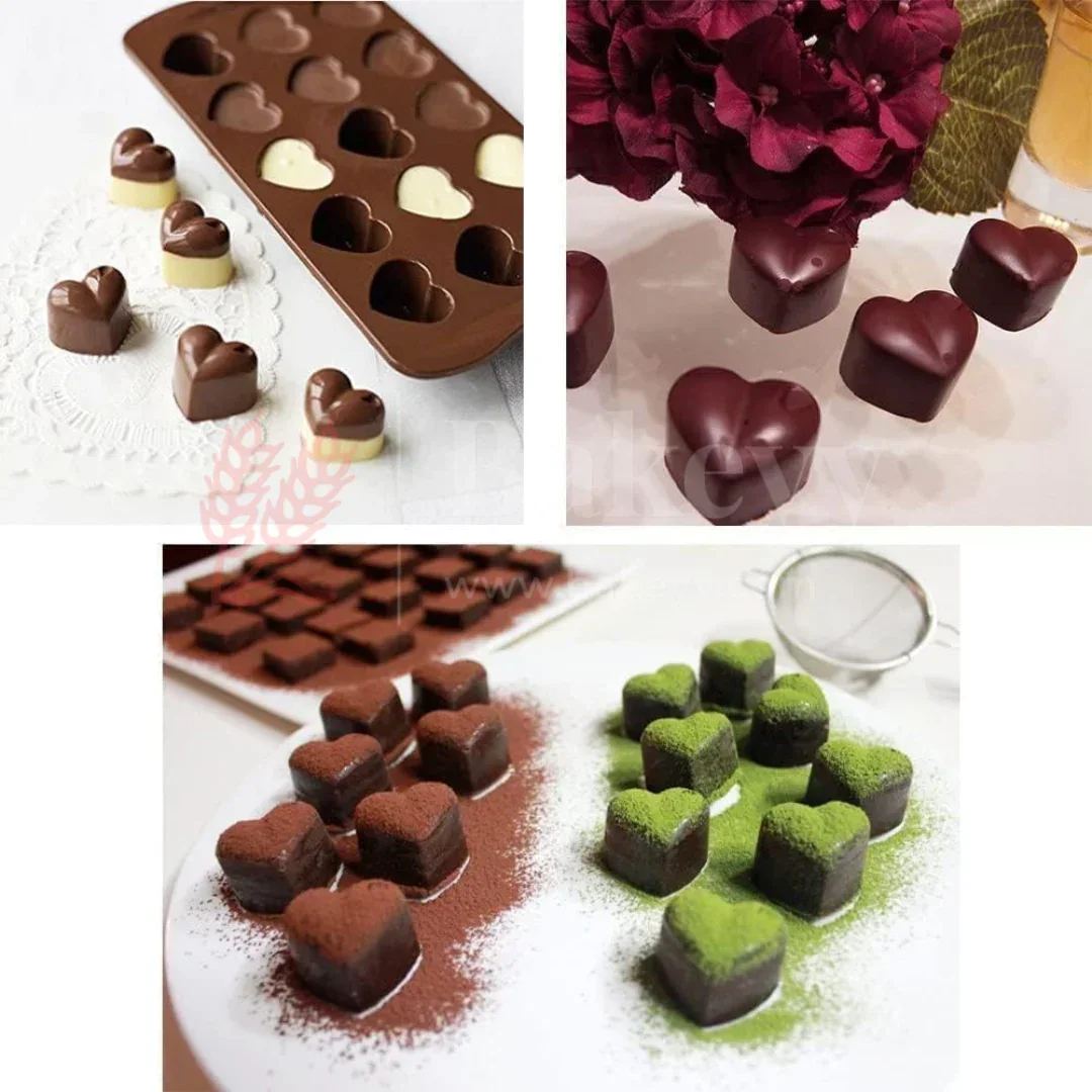 15-Cavity | Heart Drop Shape Silicone Chocolate Mold | Non-Stick Baking & Candy Making Tray | 1 Piece - Image 3