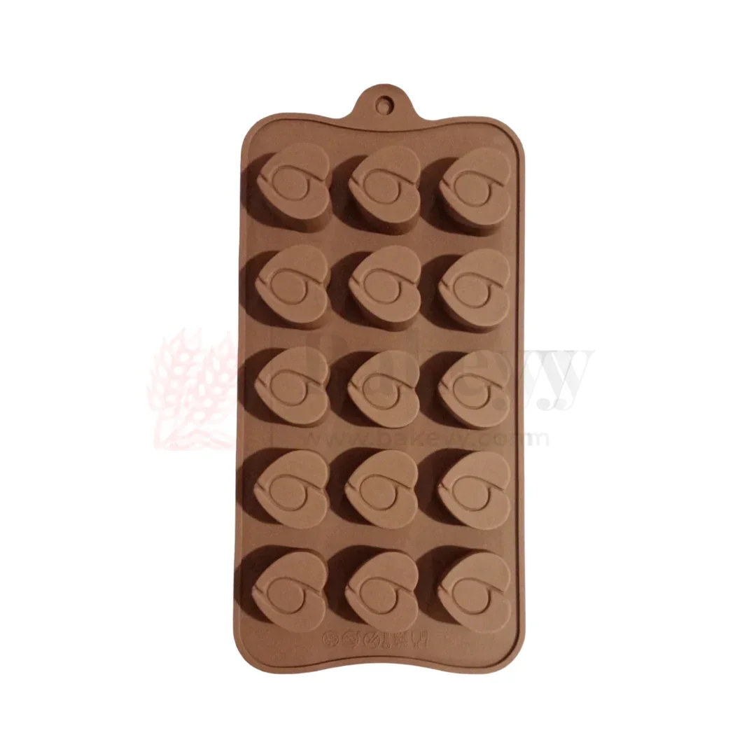 15-Cavity | Heart Swirl Silicone Chocolate Mould | Non-Stick Baking & Candy Making Tray | 1 Piece - Image 4