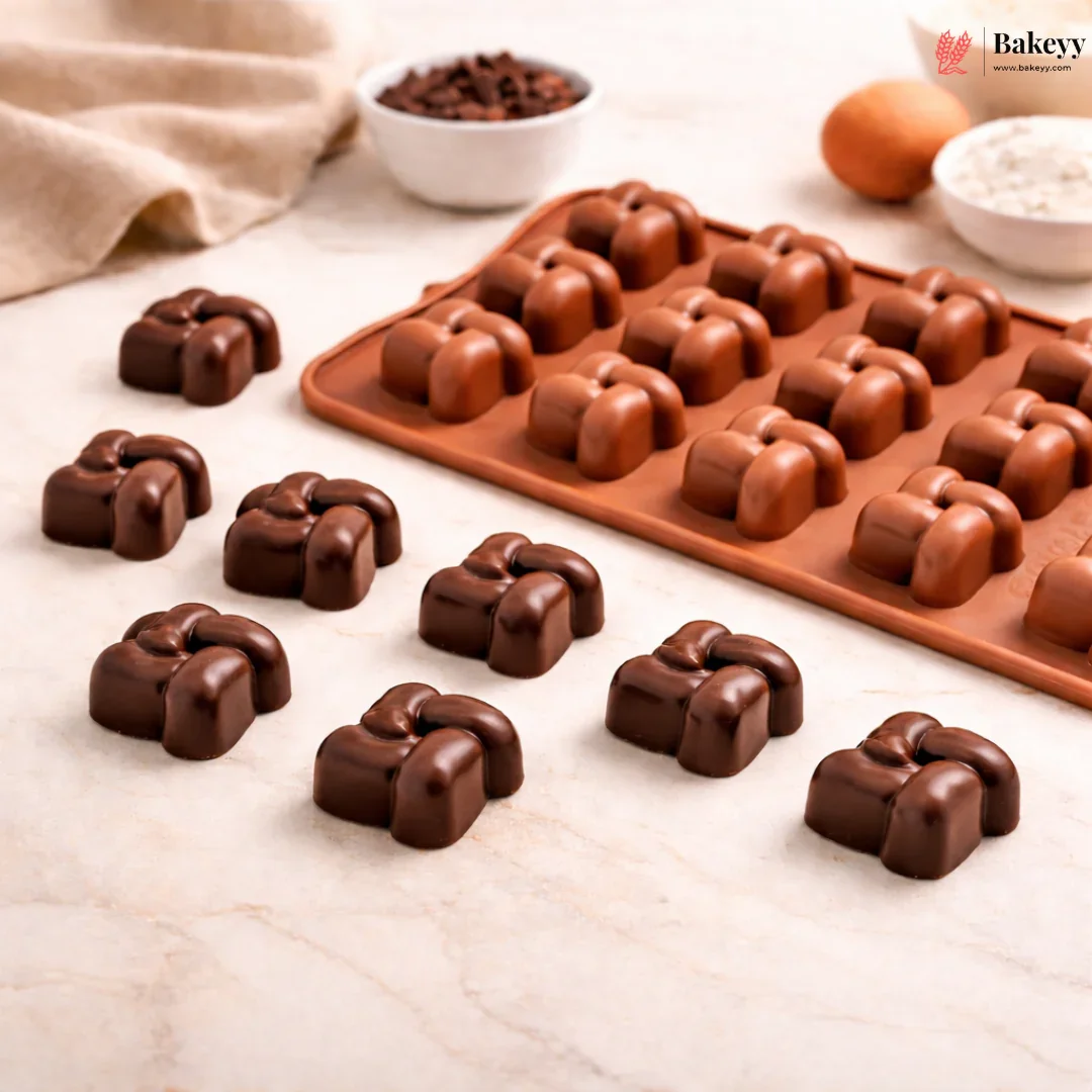 15 Cavity | Knot Design Shape | Silicon Chocolate Mould | Pack of 1 - Image 3