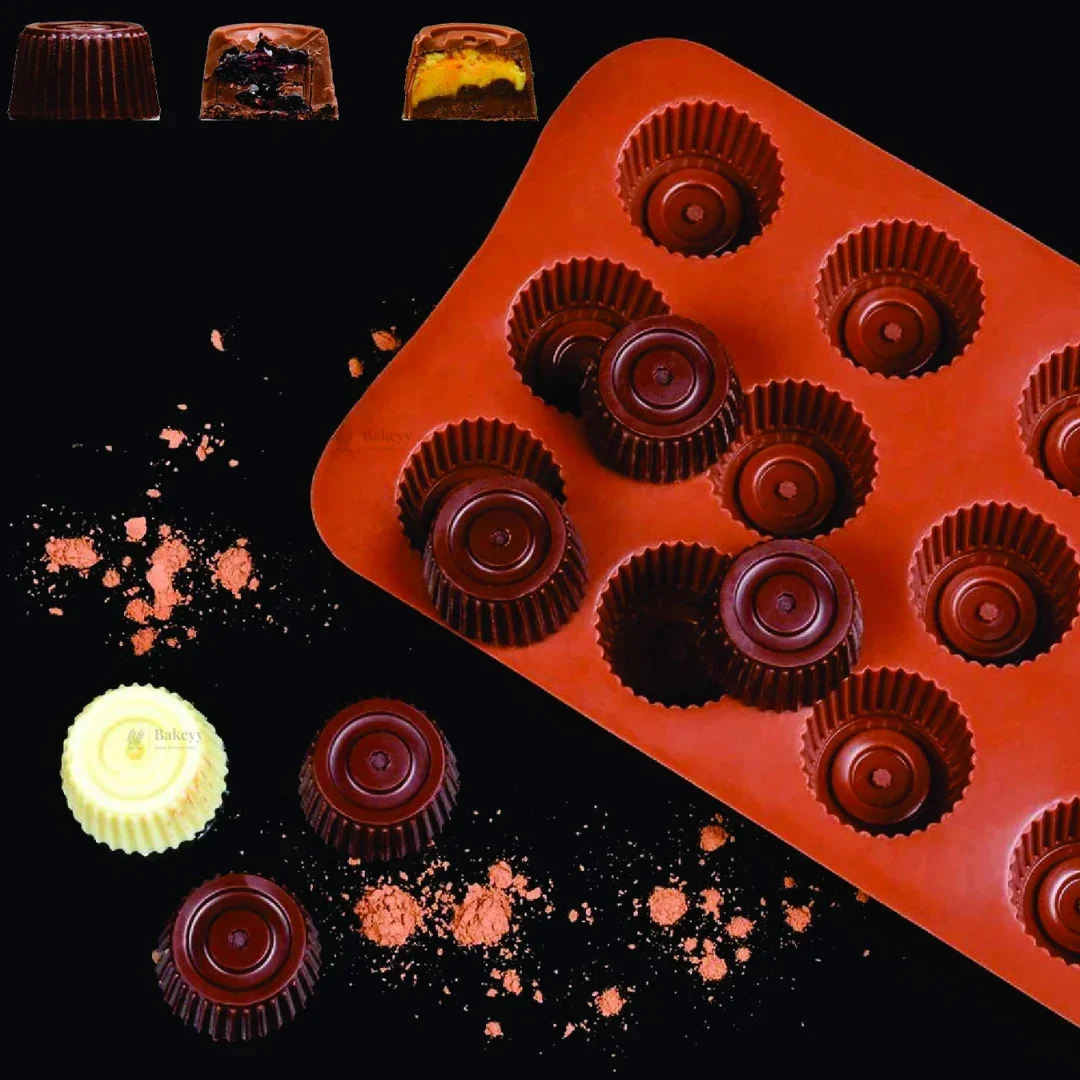 15 Cavity | Mini Fluted Cup Shape Chocolate Mold | Pack of 1 - Image 4