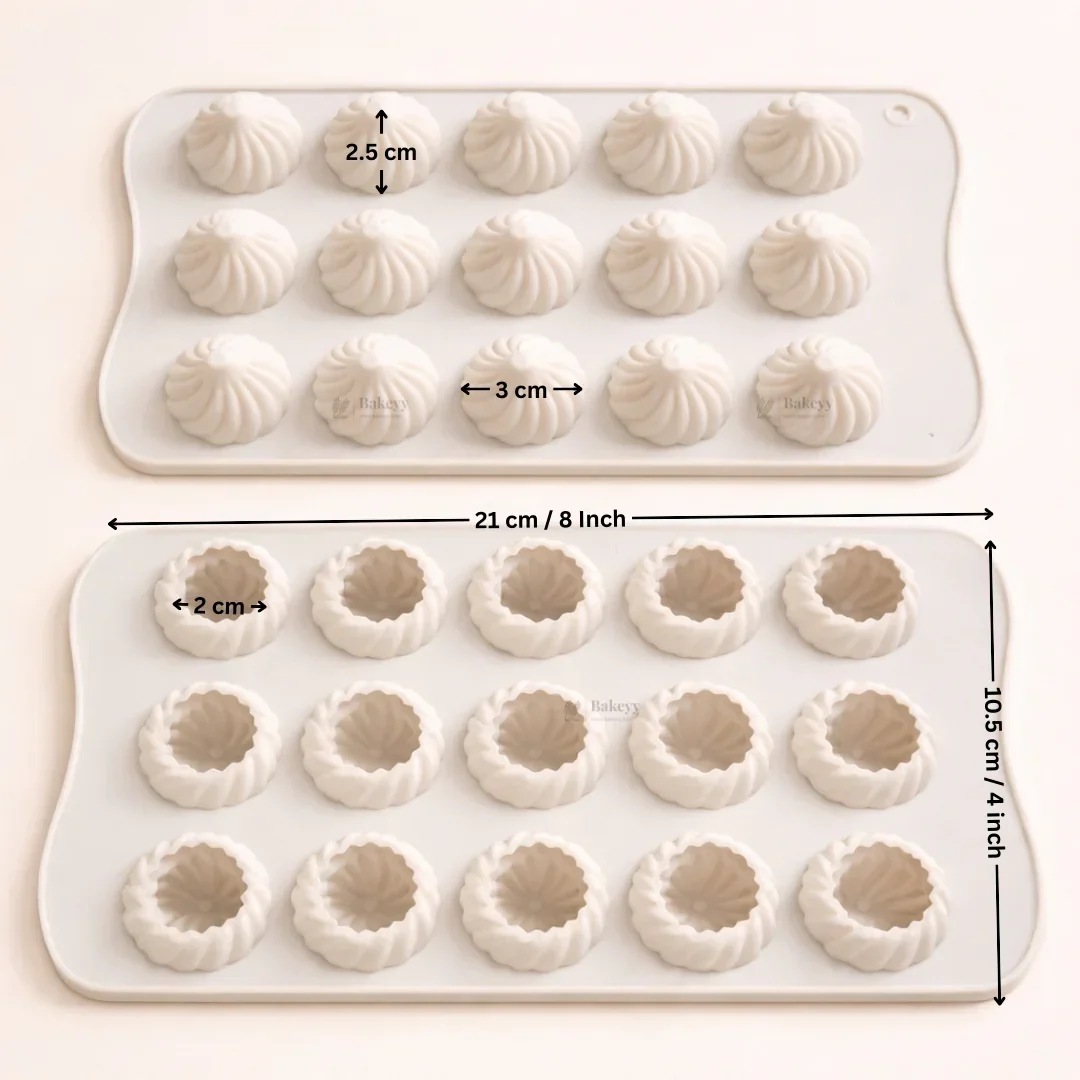 15 Cavity | Modak Shape Silicone Chocolate Mould | Pack of 1 - Image 2