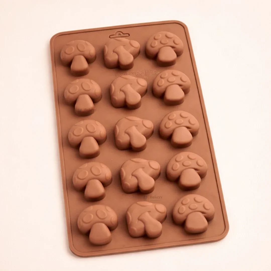 15 Cavity | Mushroom Design Silicone Chocolate Mould | Pack of 1