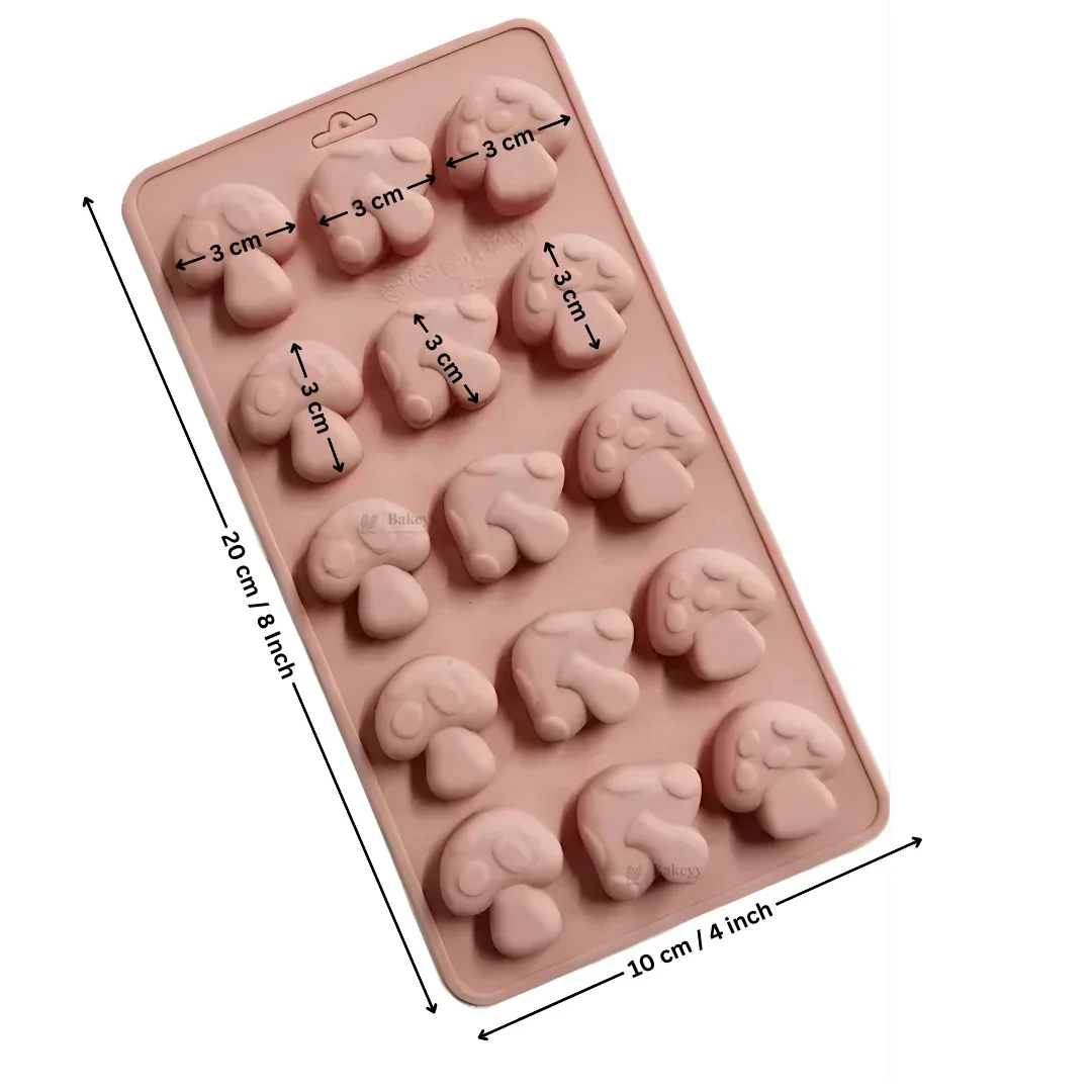 15 Cavity | Mushroom Design Silicone Chocolate Mould | Pack of 1 - Image 2
