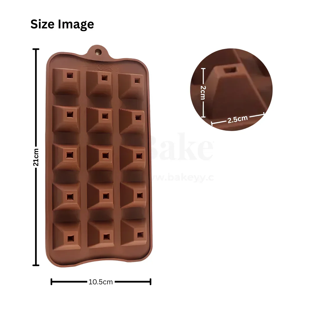 15-Cavity | Pyramid Shape Silicone Chocolate Mould | Non-Stick Baking & Candy Making Tray | 1 Piece - Image 2