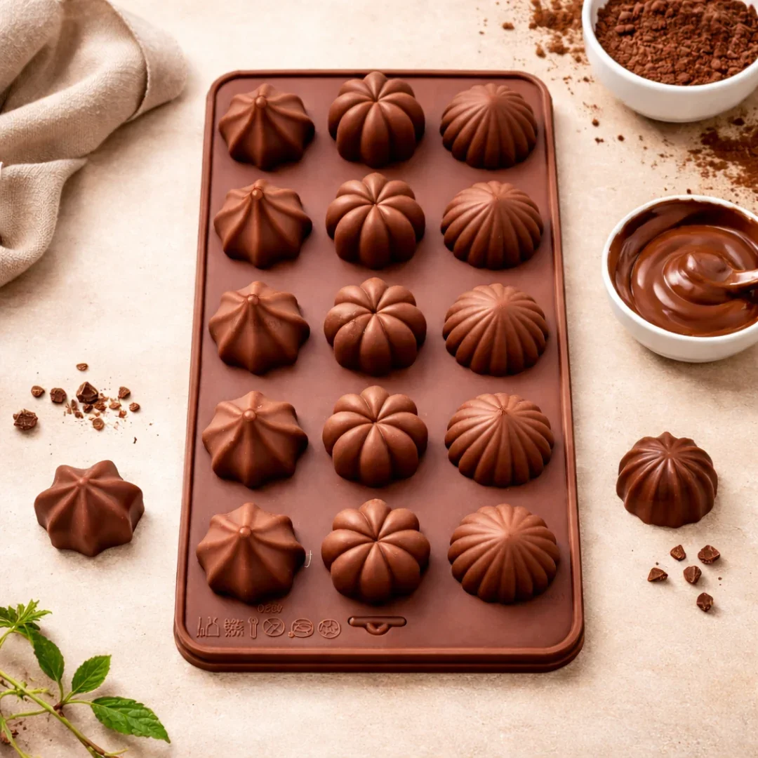 15 Cavity | Scalloped Shell & Starburst Silicone Chocolate Mould | Pack of 1