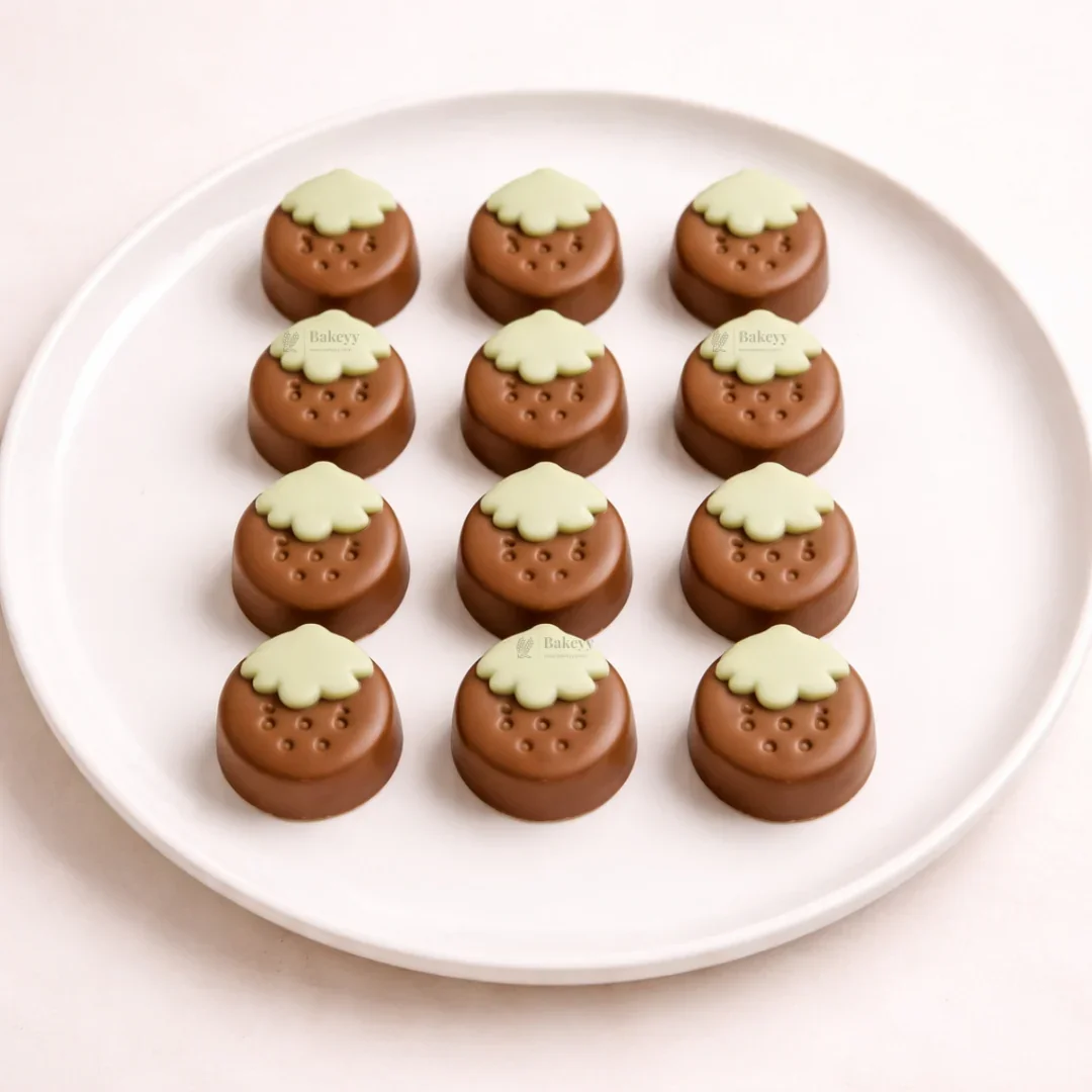 15 Cavity | Strawberry Button Design Silicone Chocolate Mould | Pack of 1 - Image 3