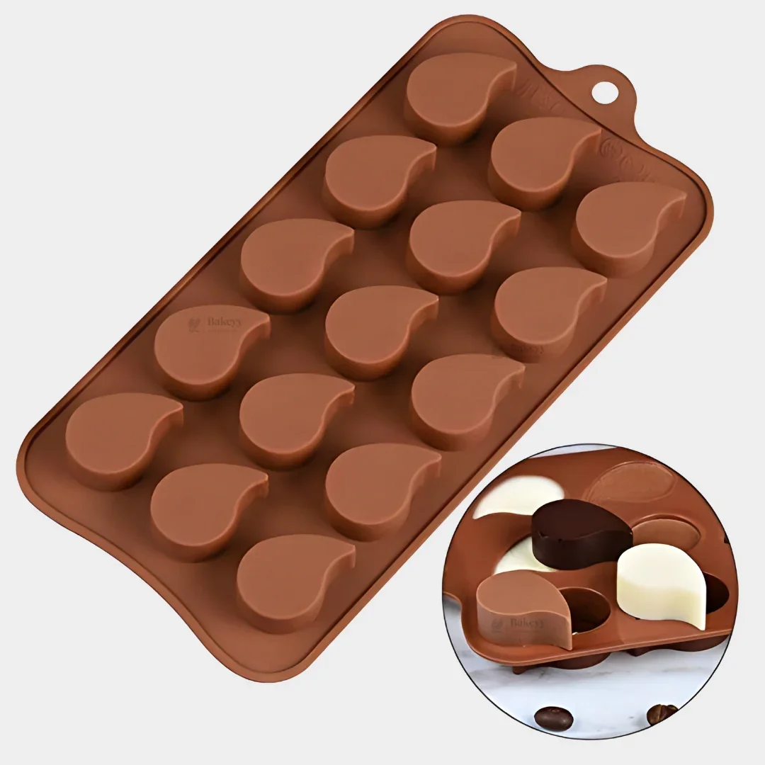15 Cavity | Teardrop Shape Silicone Chocolate Mould | Pack of 1