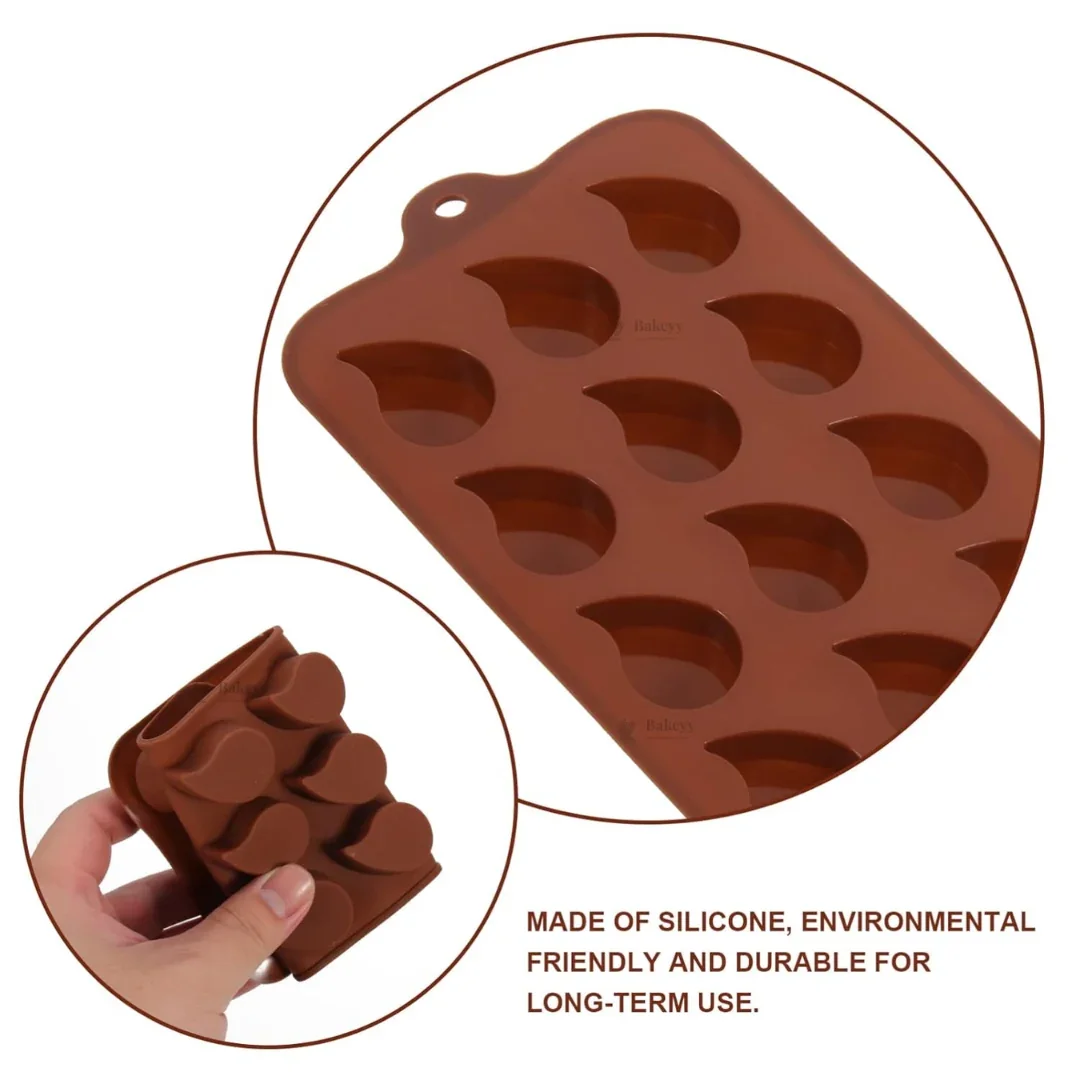 15 Cavity | Teardrop Shape Silicone Chocolate Mould | Pack of 1 - Image 5
