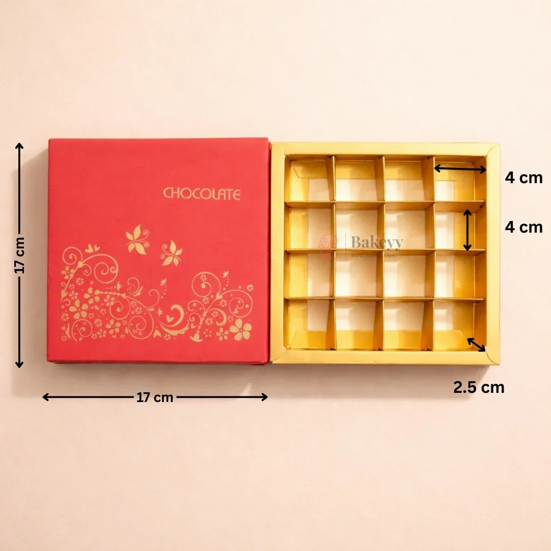 16 Cavity | Hard Chocolate Box | Premium Chocolate Box | Sliding Gift Box for Chocolates & Dry Fruits | Pack of 1 - Image 3