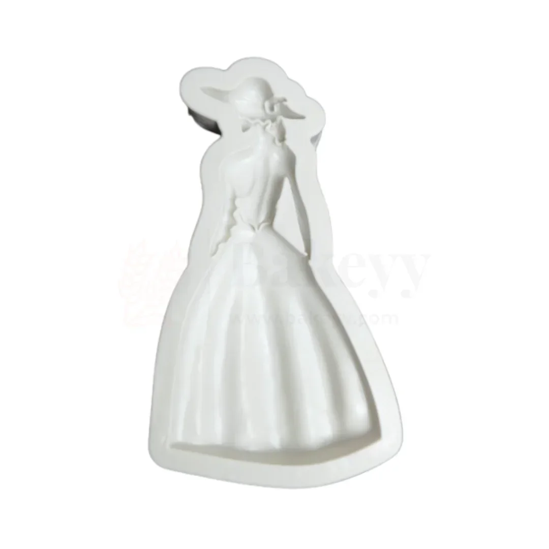 1633 - Elegant Lady in Hat Silicone Fondant Mould - 1 Piece