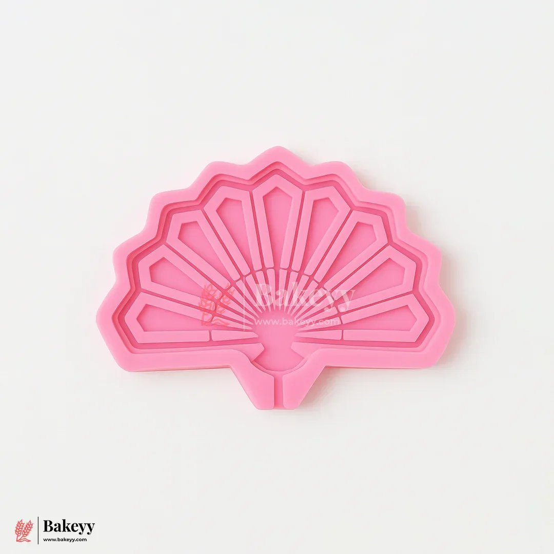 166 Chinese Fan Shaped Silicone Mold Shape Silicone Fondant Mould - 1 Piece