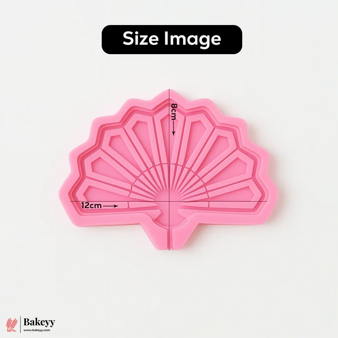 166 Chinese Fan Shaped Silicone Mold Shape Silicone Fondant Mould - 1 Piece - Image 2