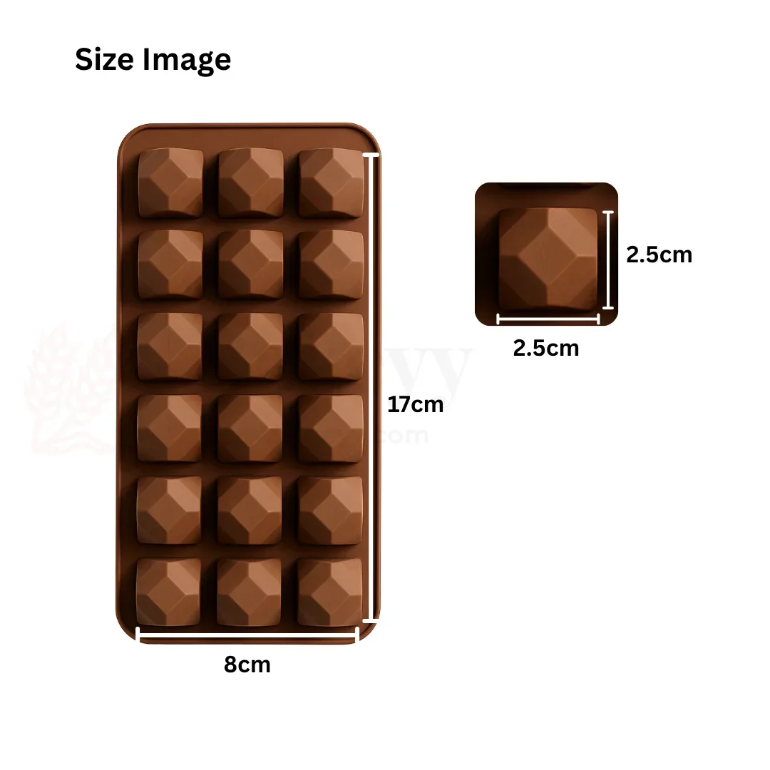 18-Cavity | Gemstone Silicone Chocolate Mould | Non-Stick Jewel Shape for Chocolates, Candies & Crafts | 1 Piece - Image 2